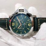 Replica Panerai Luminor Green Dial Green Leather Strap Watch Men